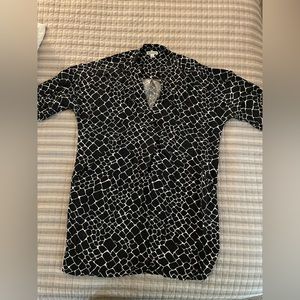 Whistles brand-shirt short dress-size L black n white print